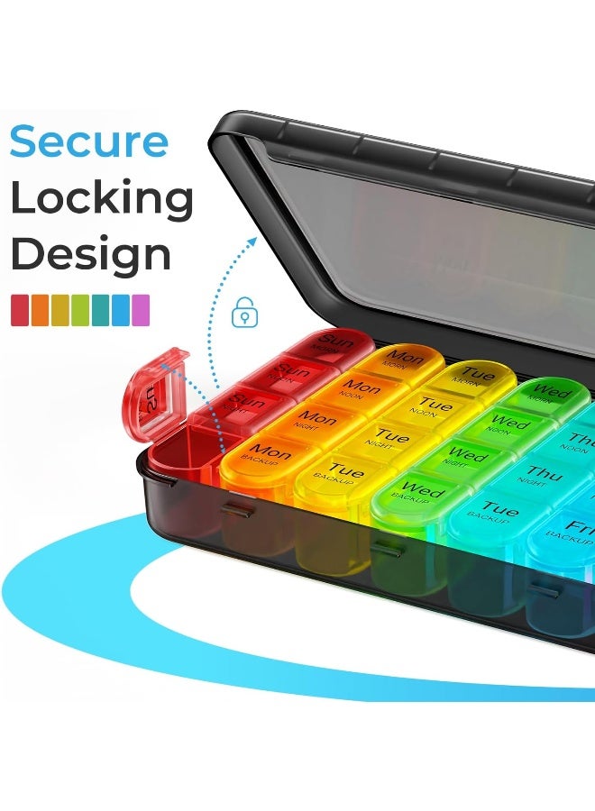 Odaro Weekly Pill Organizer 4 Times a Day, BPA Free Daily Pill Box 7 Day, Large Travel Pill Case with 28 Compartment to Hold Medicine, Vitamin and Supplement - Image 5
